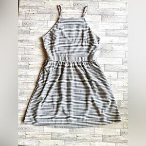Banana Republic Navy & White Striped Dress